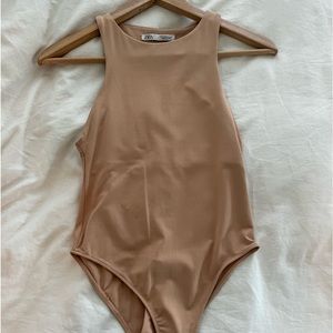 Zara Tan Body Suit Sz Small